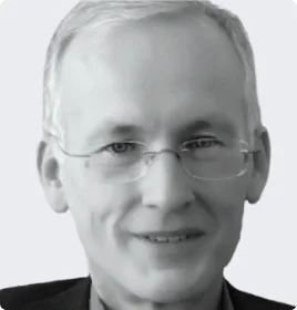 a black and white headshot of a team member